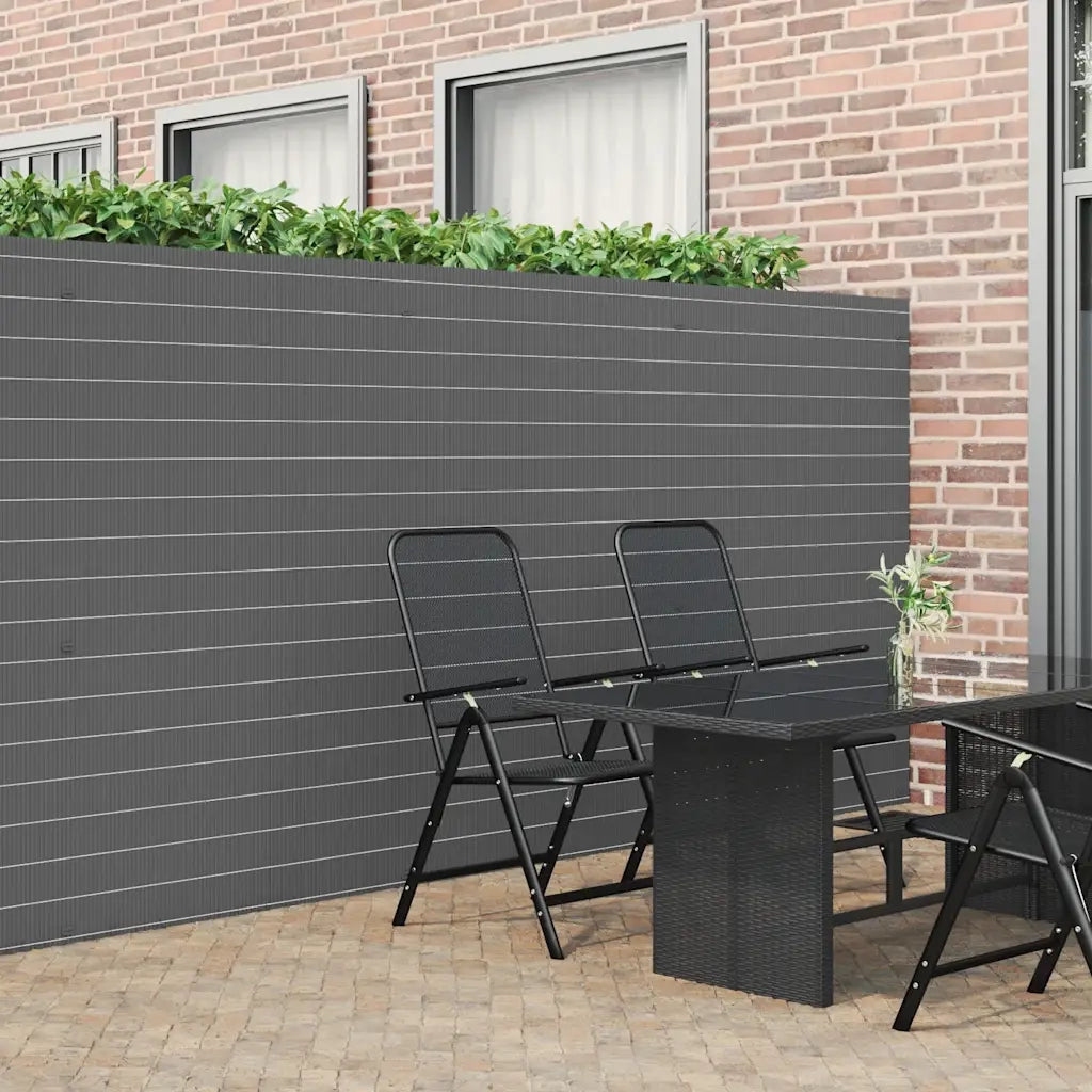 Recinzione da Giardino | Recinzione da cortile Bifacciale Grigia 1,8x3 m in PVC