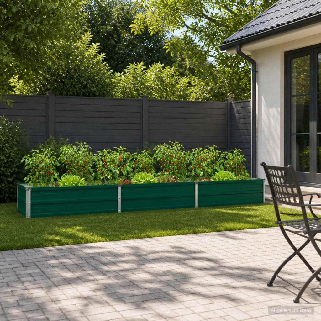 Letto rialzato da giardino Verde 240 x 40 x 24 cm Acciaio 8006331