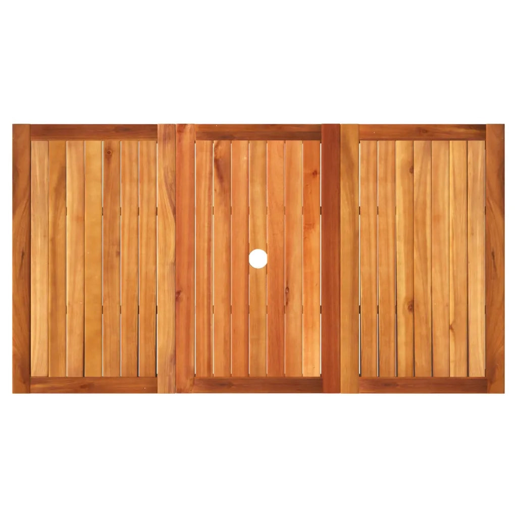 Tavolo da Giardino | Tavolino da esterno Grigio 140x80x75cm Polyrattan e Legno Acacia