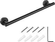 Sostegno per asciugamano da attaccare al muro - Acciaio inossidabile 304 - Manico per asciugamano 40 cm - Piccolo sostegno per asciugamano - Adatto per bagno/cucina - Lavorato a specchio nero - Sostegno per asciugamano