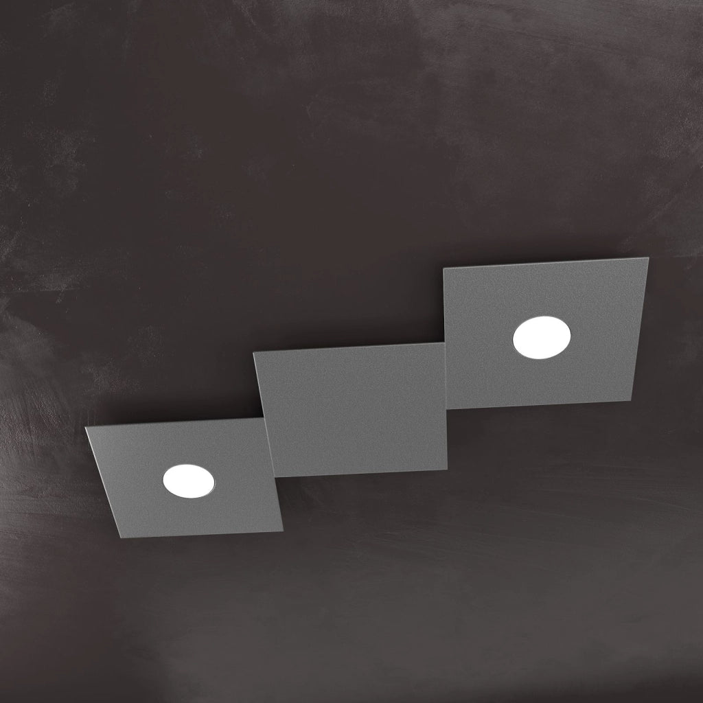 ECCENTRIC APPLIQUE-PLAFONIERA 2 LUCI + 1 DECORATIVO GRIGIO ANTRACITE 1156-2L1D-GA