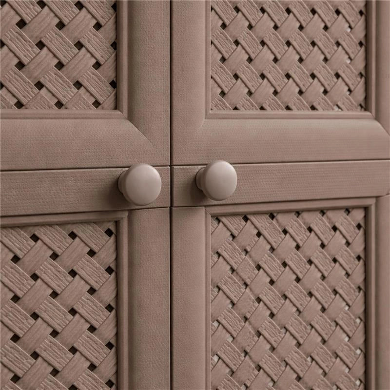 ARMADIO 3 MODULI WENGÉ 79X43X125 CM CON ANTA TRAFORATA – MOBILE ALTO SALVASPAZIO PER ZONA GIORNO E BALCONE