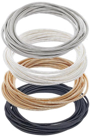 Set di Bracciali Minimalisti - 48 Pezzi - 4 Colori - 2 mm di Diametro - Bracciali a Staffa in Acciaio