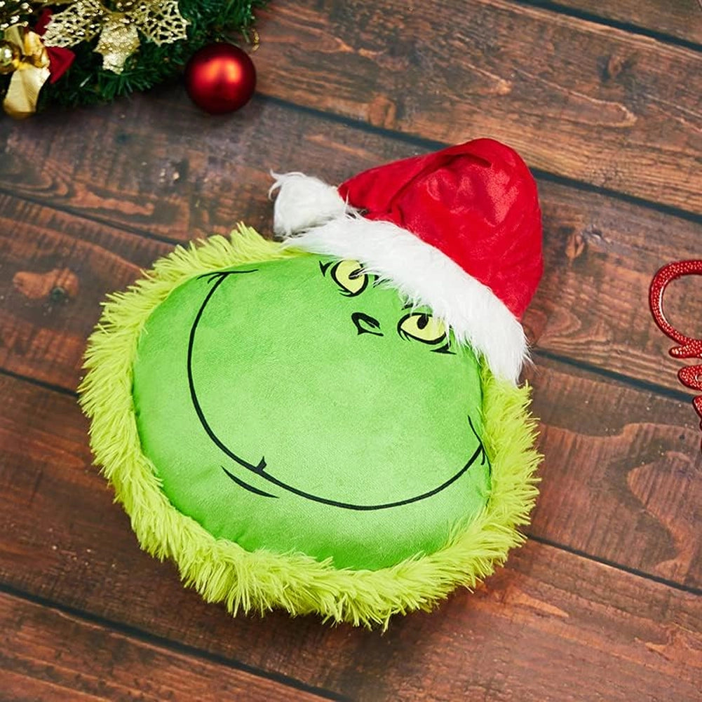 Puntale per Albero di Natale Pupazzo Verde Peluche Addobbo Fuori Porta Natalizio