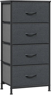 Cassetto di Carico - Cassetto di Deposito - 4 ante - Cassetto Compatto - Multifunzionale - Organizzatore per la Casa - Struttura in Metallo - Grigio Scuro