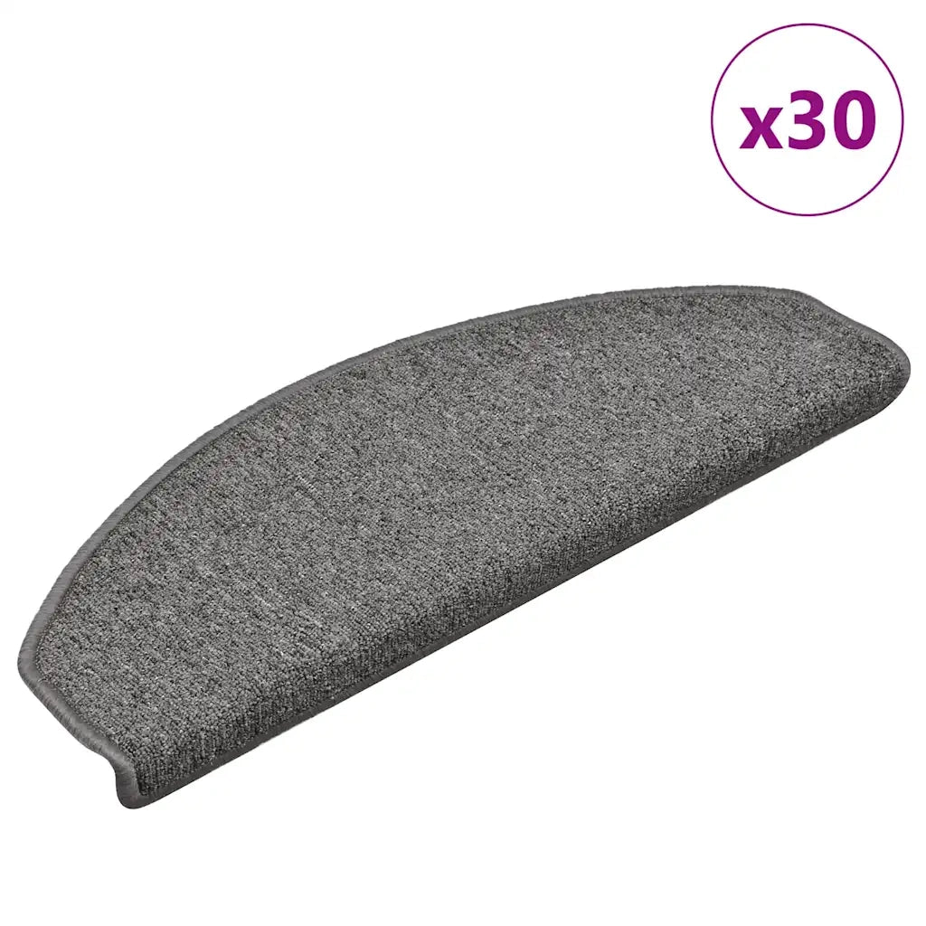 Tappetini per scale 30 pz 65x24x4 cm Grigio scuro Semicircolari Grandi 3365761