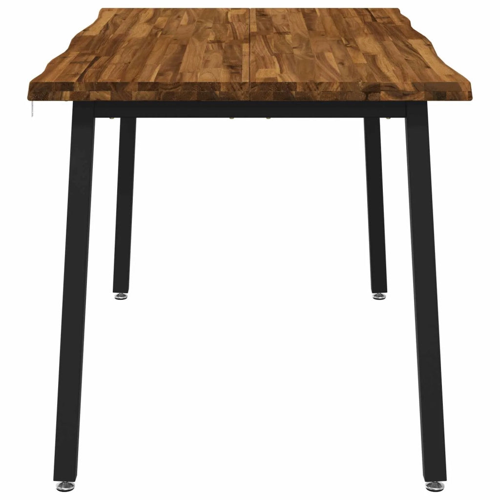 140 x 80 x 75 cm Legno di Acacia Massello Naturale e Nero 937525