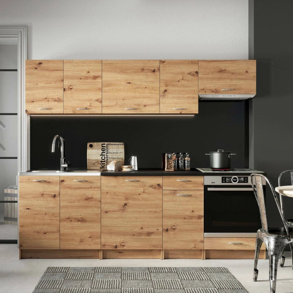 Cucinino Elettrodomestici non inclusi, Camerino, Cucina un Ripiano, Marrone Rovere Nodi