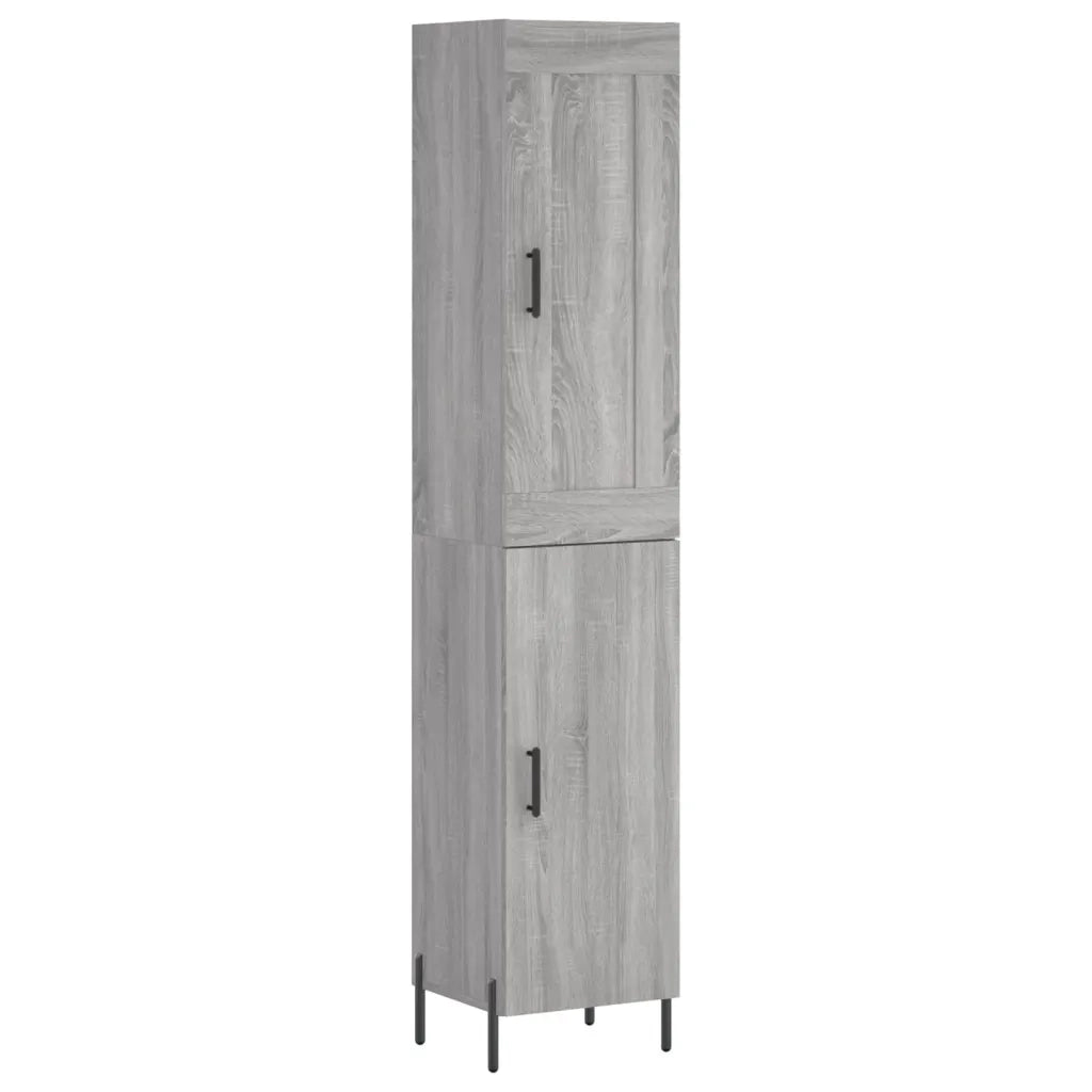 Credenza | Madia | Buffet da pranzo | Armadio da pranzo Grigio Sonoma 34,5x34x180 cm in Legno Multistrato