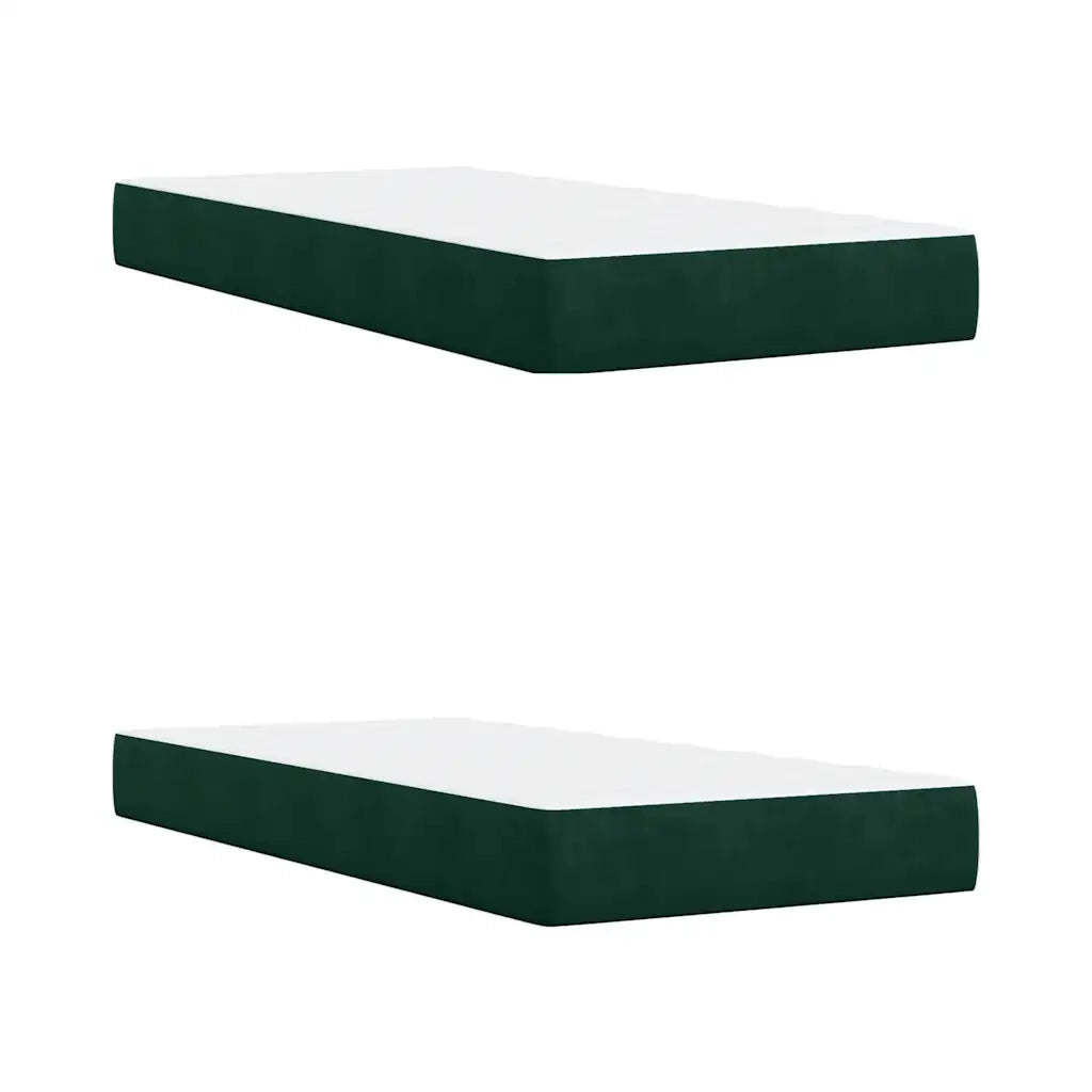 Giroletto a Molle con Materasso Verde Scuro 200x200 cm Velluto 3287839