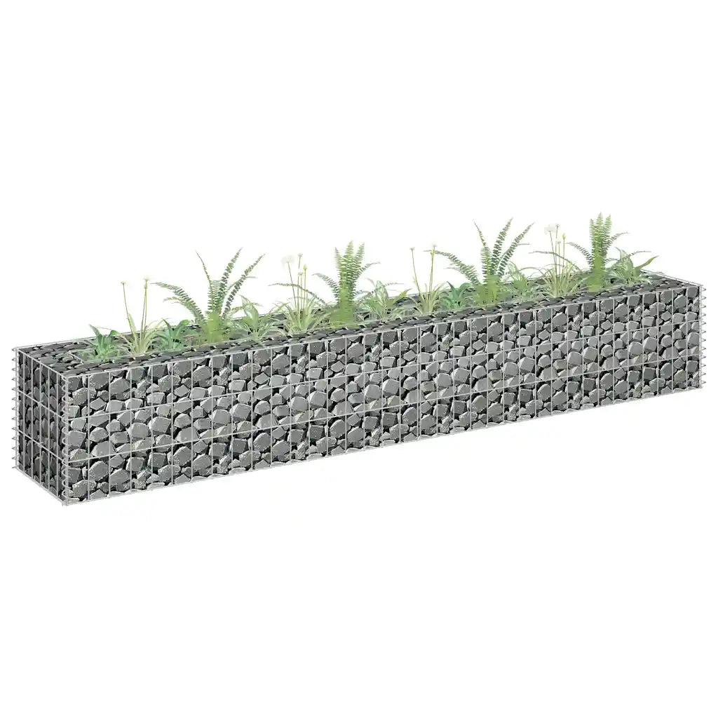 Gabbione Fioriere | Cassetta per fiori | Letto Rialzato in Acciaio Zincato 180x30x30 cm