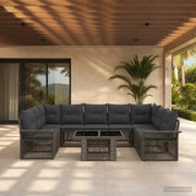 Set Divano da Giardino 10 pz Grigio e Grigio Scuro polyrattan 3436685