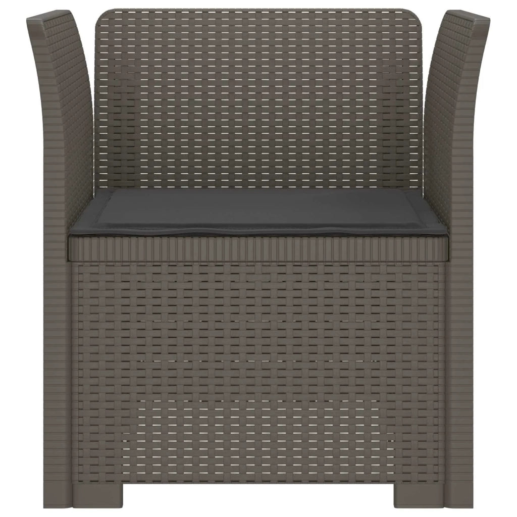 Sedia da giardino-Poltrona a 1 Posto con Cuscino Aspetto Rattan PP Grigio Chiaro 696330
