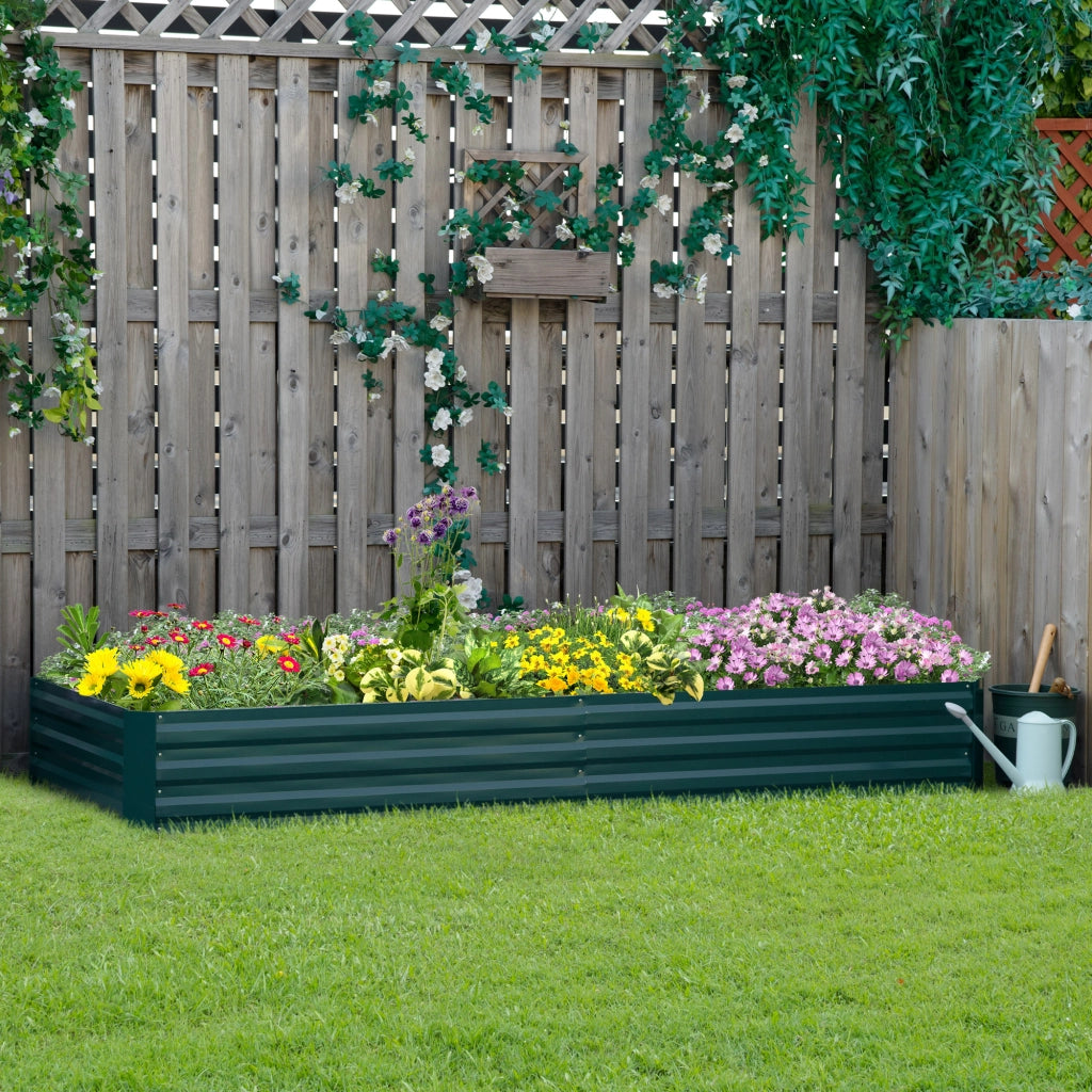 Vaso da giardino rettangolare ¨C zephmum ¨C verde scuro 241x90x30 cm
