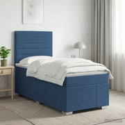Letto box spring con materasso Blu 90 x 200 cm Tessuto 3454049