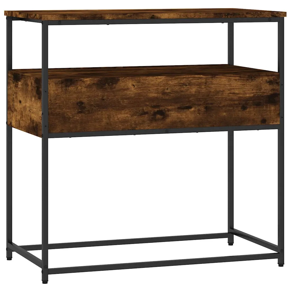 Tavolino Consolle | Tavolo d'Ingresso Rovere Fumo 75x40x75 cm in Legno Multistrato