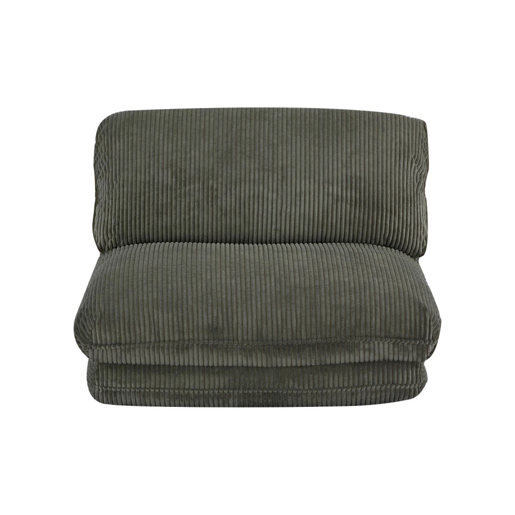 Poltrona convertibile velluto a coste grosse coste 1 posto, verde kaki