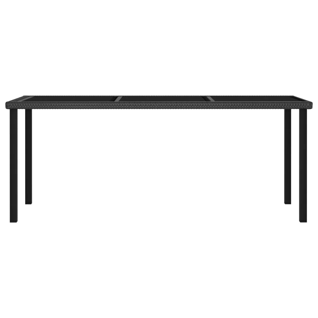 Set da pranzo da giardino mobili da esterno 7 pezzi resina intrecciata nera 02_0014052