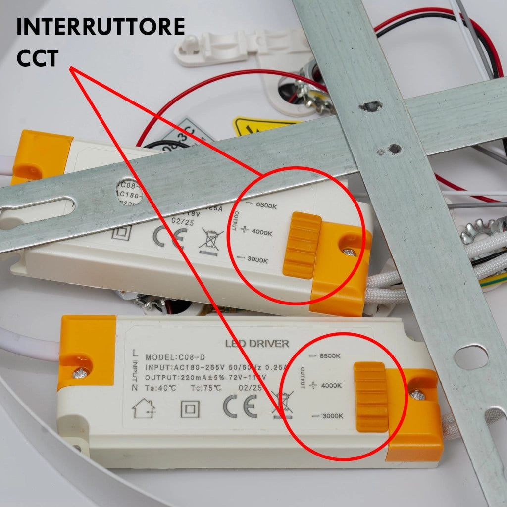 Plafoniera decorativa LED 51W CCT da 3000K a 6500K lampada moderna soffitto cerchi di luce camera da letto sala ricevimento 230V