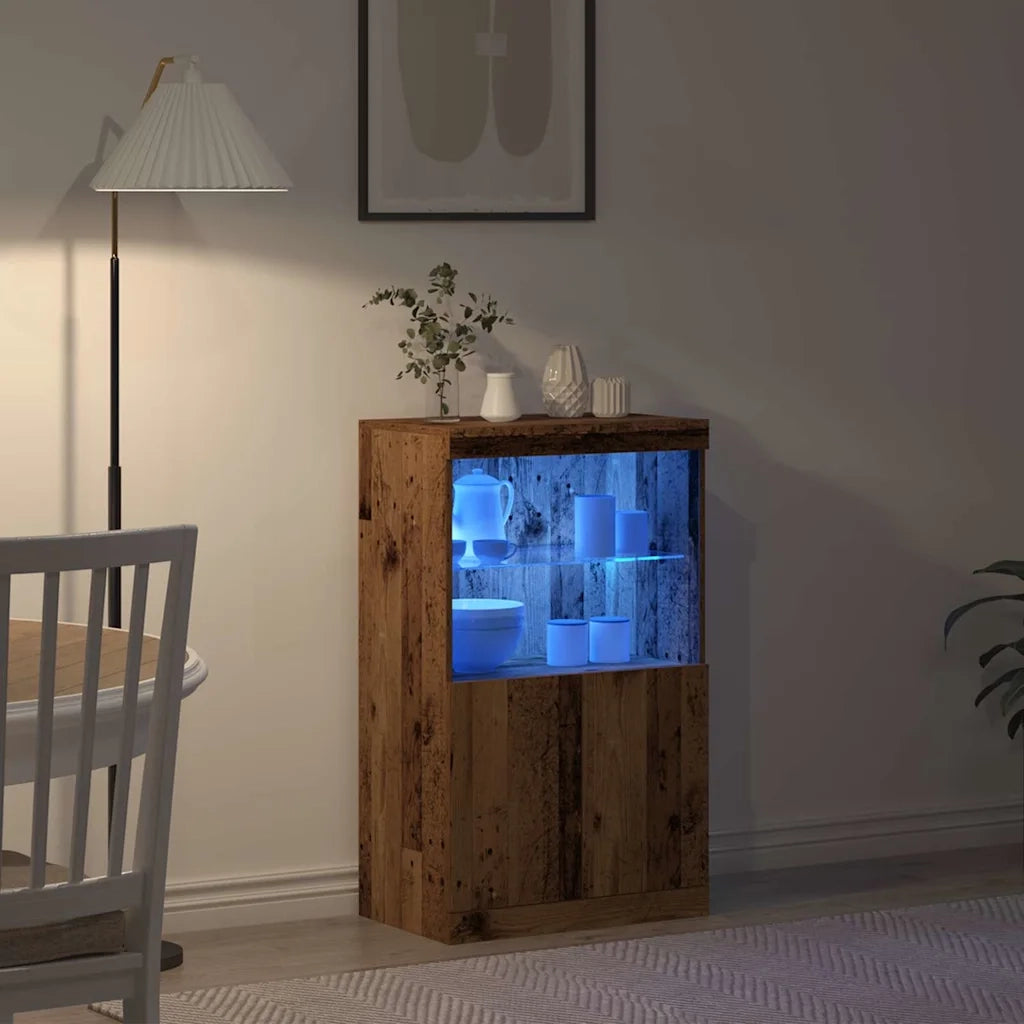 Credenza | Madia LED Marrone 60 x 37 x 100 cm Legno multistrato