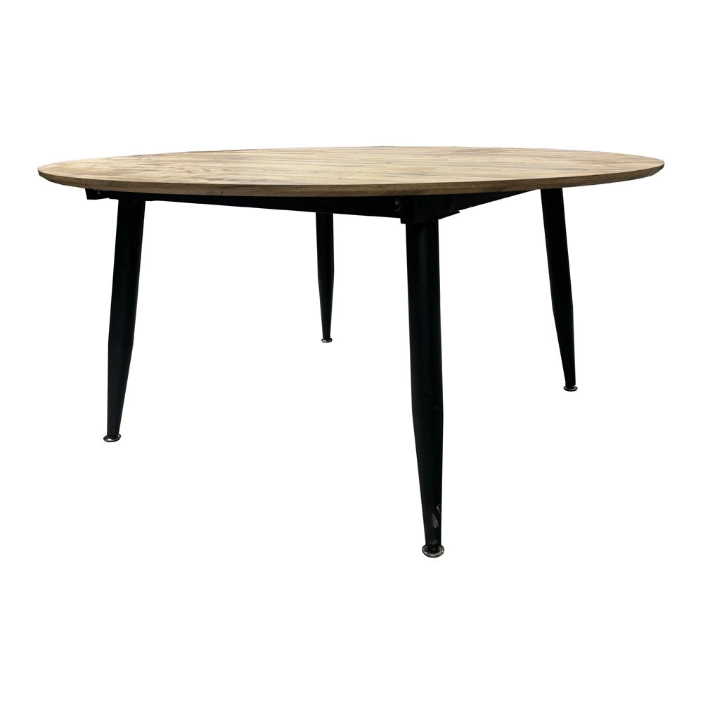 Tavolo rotondo allungabile Cordelia rovere con gambe nere 120x120x75