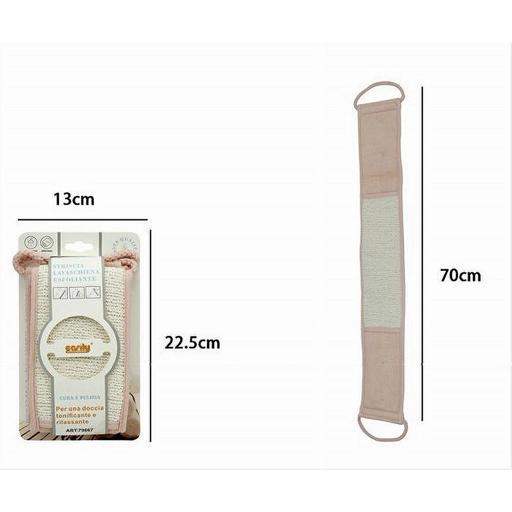 Trade Shop - Fascia Spugna Lavaschiena Esfoliante Bagno Doccia Striscia Lava Schiena Rosa 79667 -