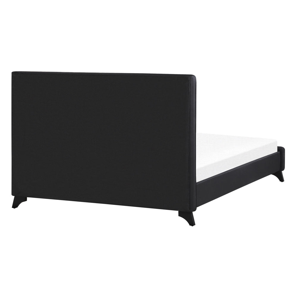 Letto Matrimoniale tessuto Nero 140 x 200 cm Imbottito in stile moderno