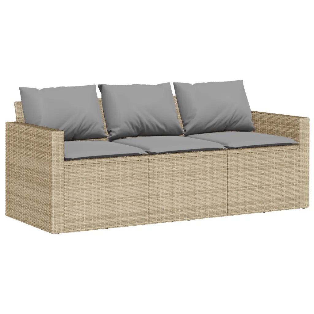 Set Divano da Giardino 6 pz con Cuscini Beige in Polyrattan 3213553