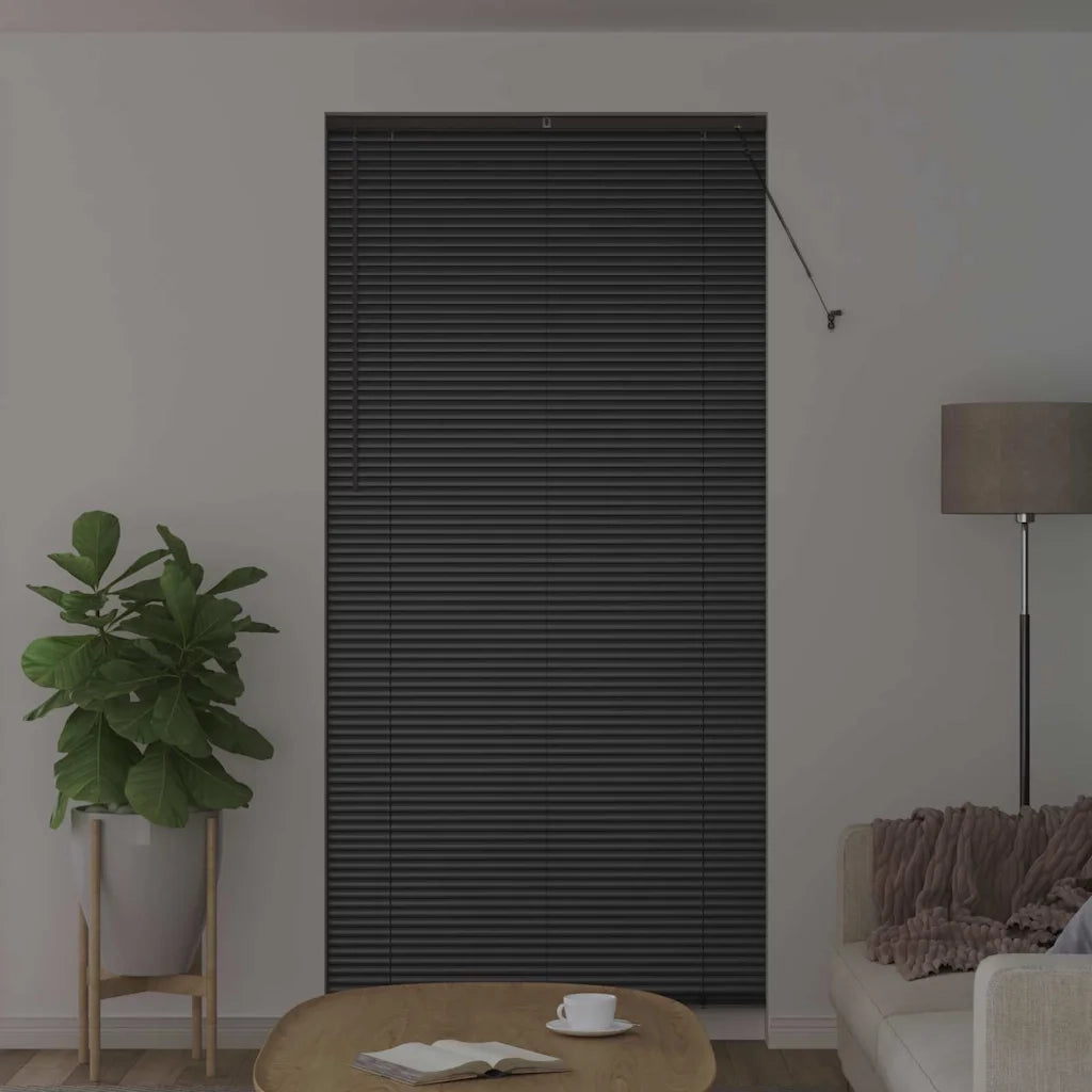 vidaXL Tenda per Finestra con tende Nero Alluminio