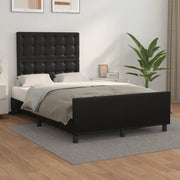 Giroletto con Testiera-Struttura Letto con testiera Nero 120x200 cm in Similpelle 891986
