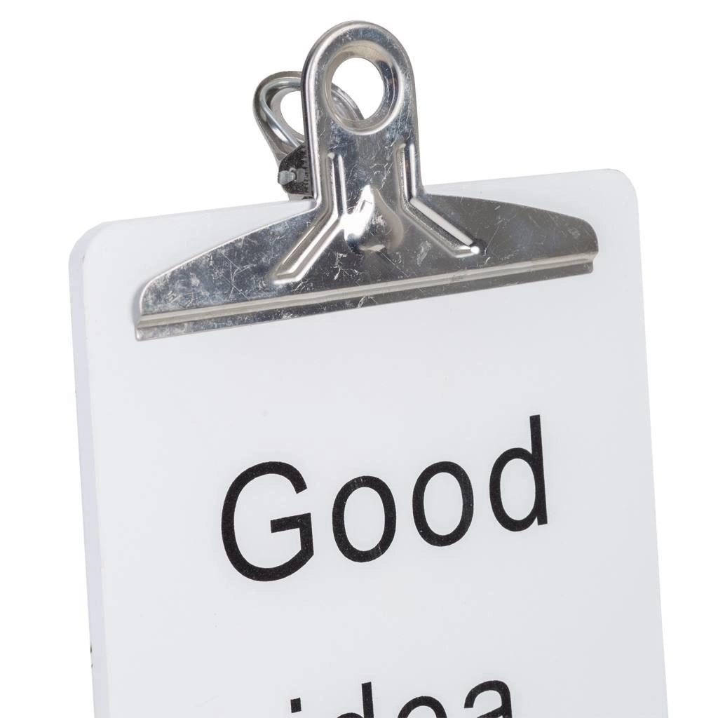 Porta banconote in legno bianco con clip 26x15x4h