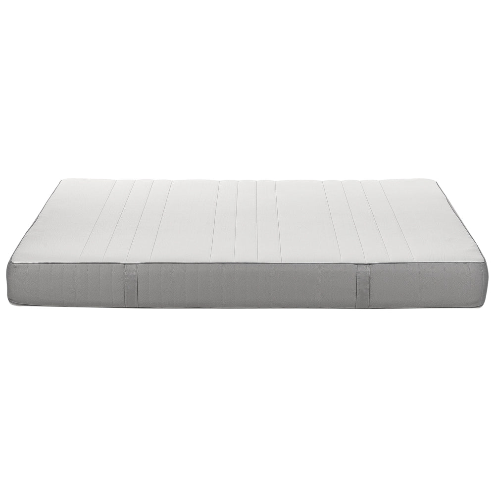 Materasso EU Duro 180 x 200 cm Bianco Grigio Schiuma Imbottitura Poliestere Sfoderabile