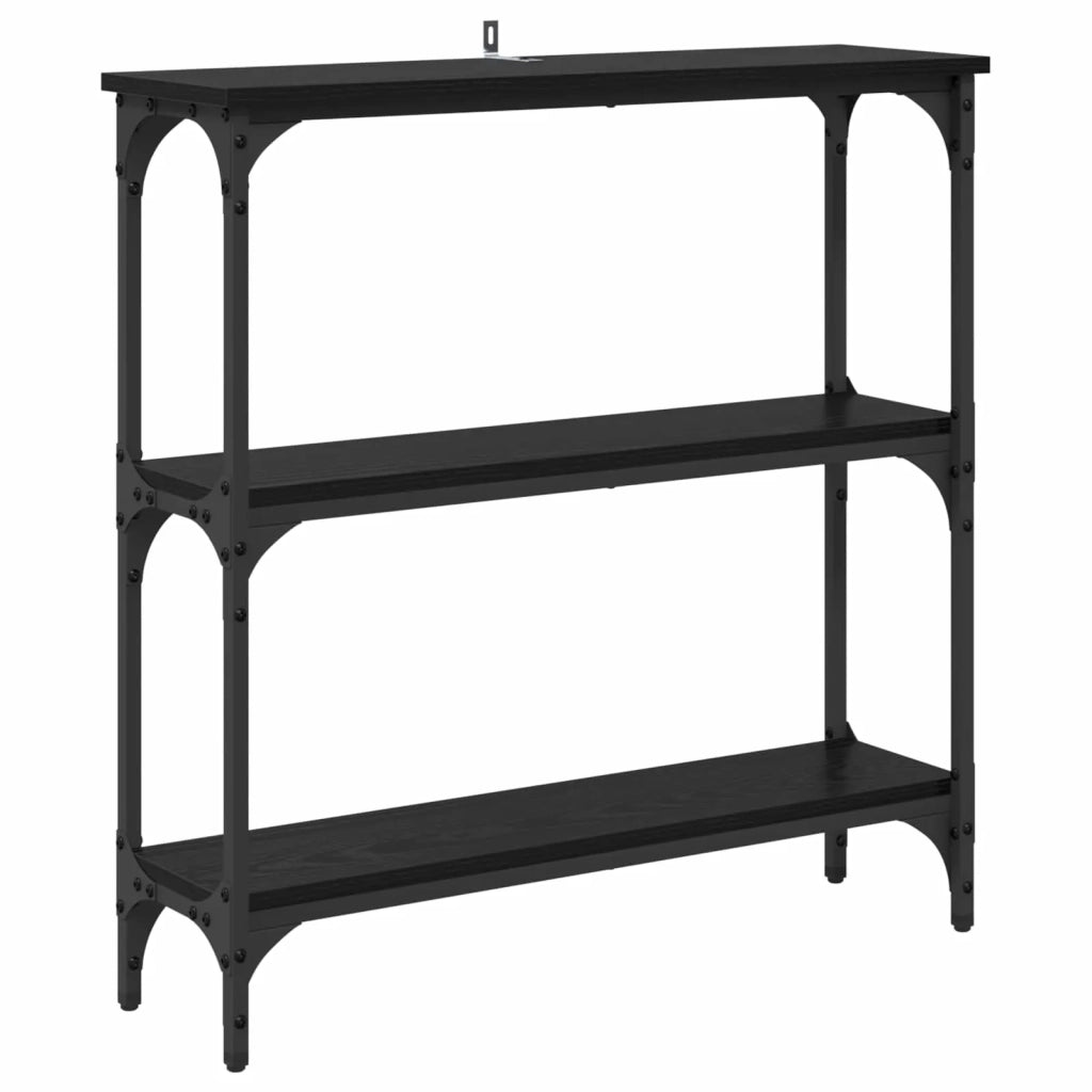 Tavolo consolle Rovere Nero 75 x 22,5 x 75 cm Legno multistrato