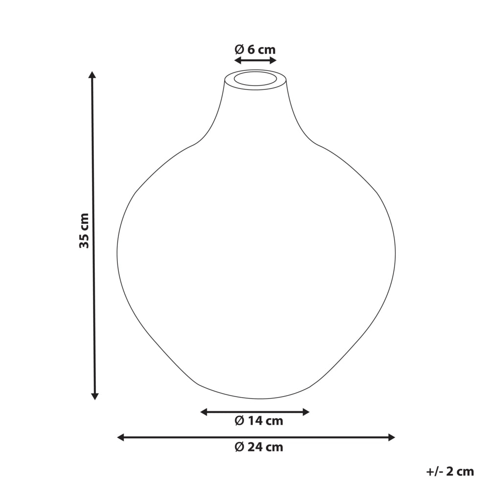 Vaso decorativo in terracotta bianca e nera 35 cm Fatto a mano con motivo a righe Accessori per la casa Boho