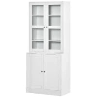 Scaffale per Libri, Scaffale da Parete, 2 Ripiani, 76 cm x 40 cm x 178,5 cm, Bianco