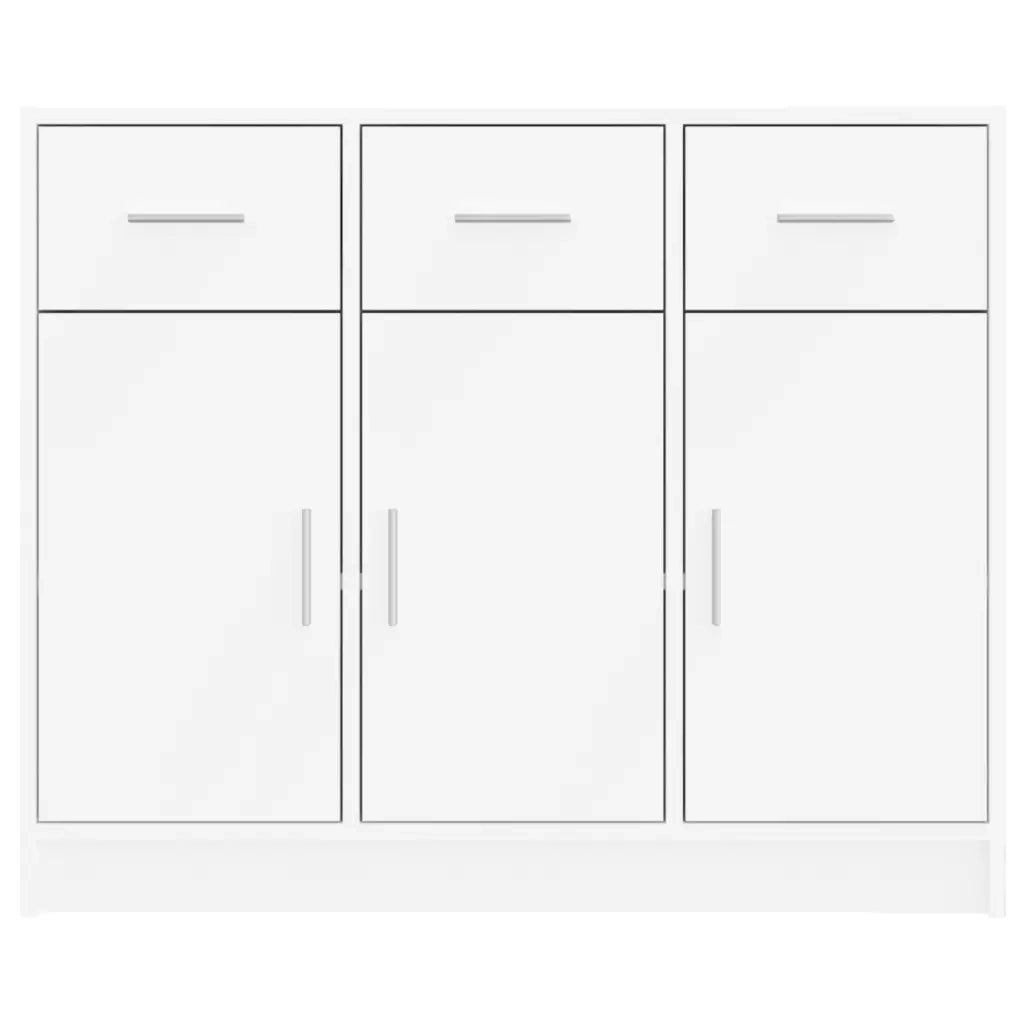 Credenza-Buffet-Armadio da cucina Bianca 91x28x75 cm in Legno Massello di Acacia