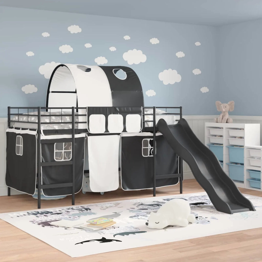 Struttura del letto loft per bambini Nero 107 x 200 cm Metallo