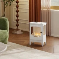 Camino a Bioetanolo in Acciaio con Serbatoio da 1,2 L, Tempo di Combustione 3Hm 39x26x54 cmm Bianco