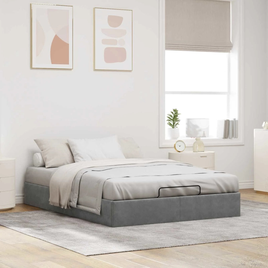 Letto ottomano Grigio Scuro Dimensione intera Velluto 3403073