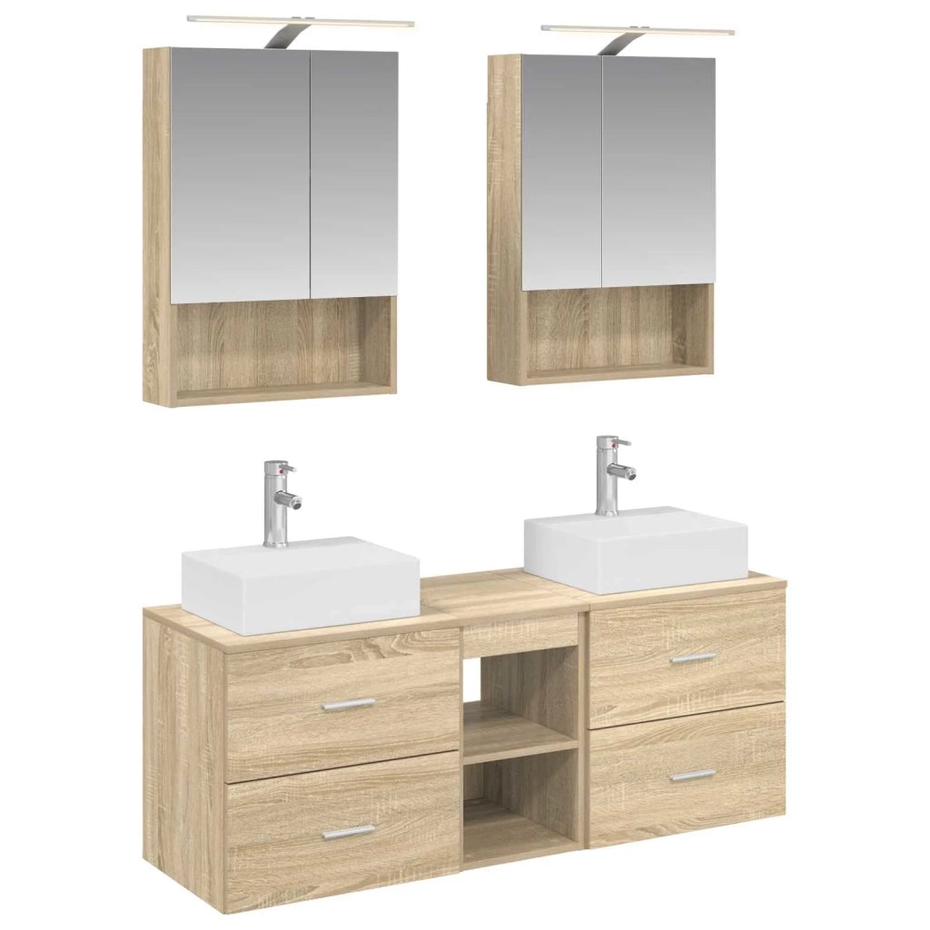 Set di mobili per il bagno 5 pcs Rovere Sonoma 3406801