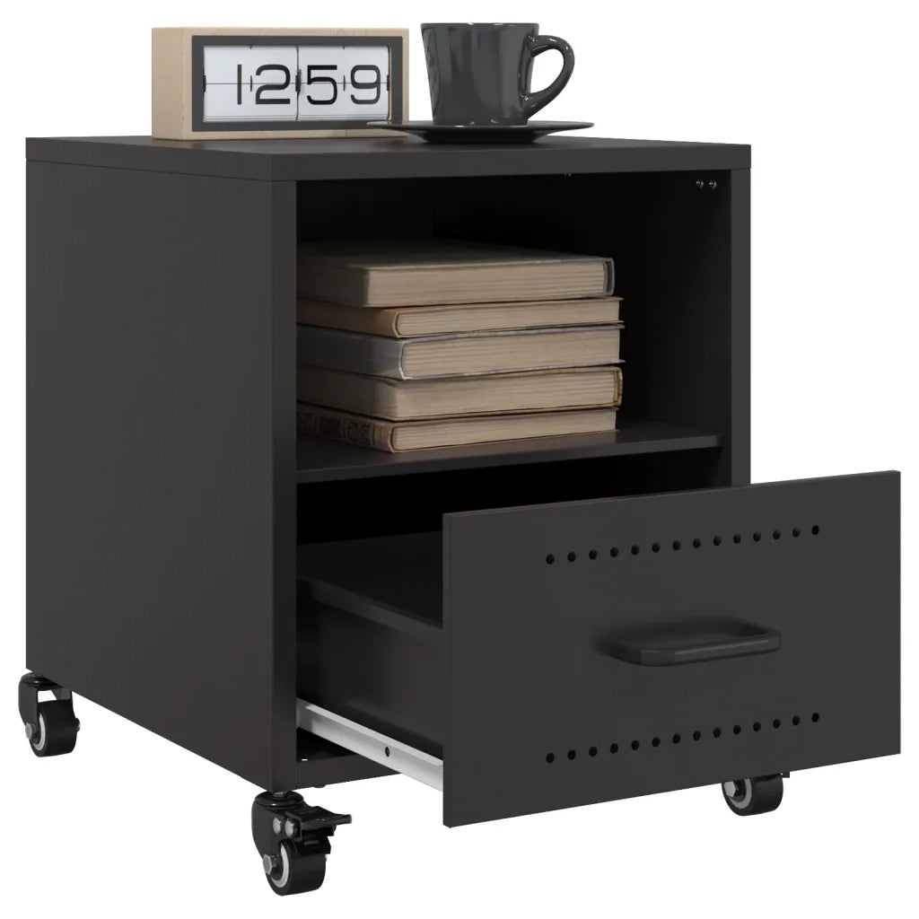 Comodino Nero 36x39x43,5 cm in Acciaio 846704