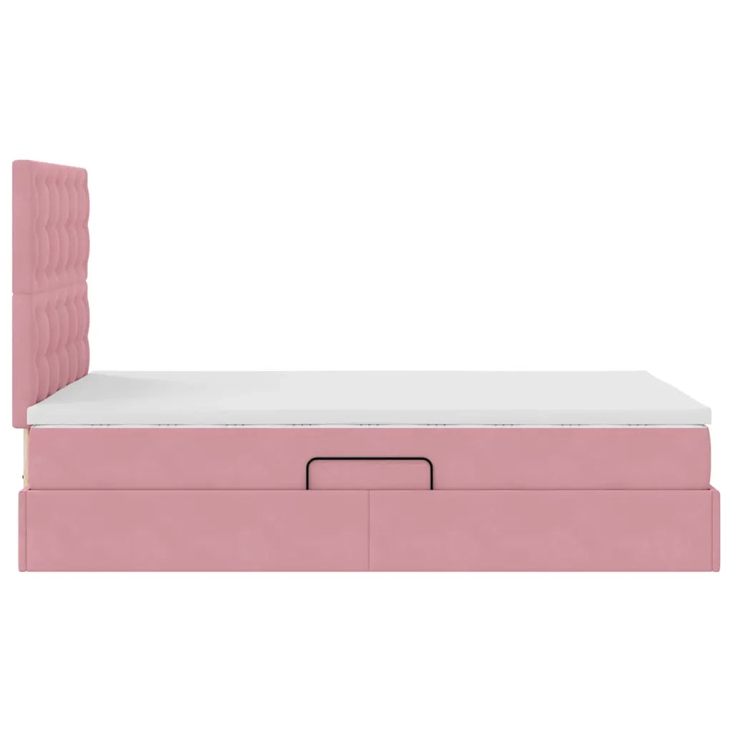 Letto con contenitore e materasso Rosa 120 x 200 cm Velluto 3372146