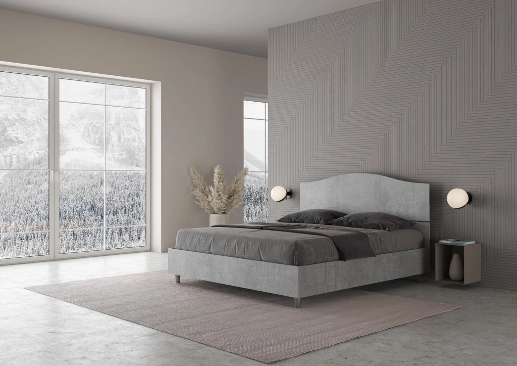 BS COM Letto matrimoniale senza rete 160x190 cemento