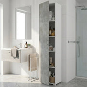 Aloise, Armadio Multiuso 1 Anta 4 Ripiani Made in Italy, 45x195h cm Grigio Cemento
