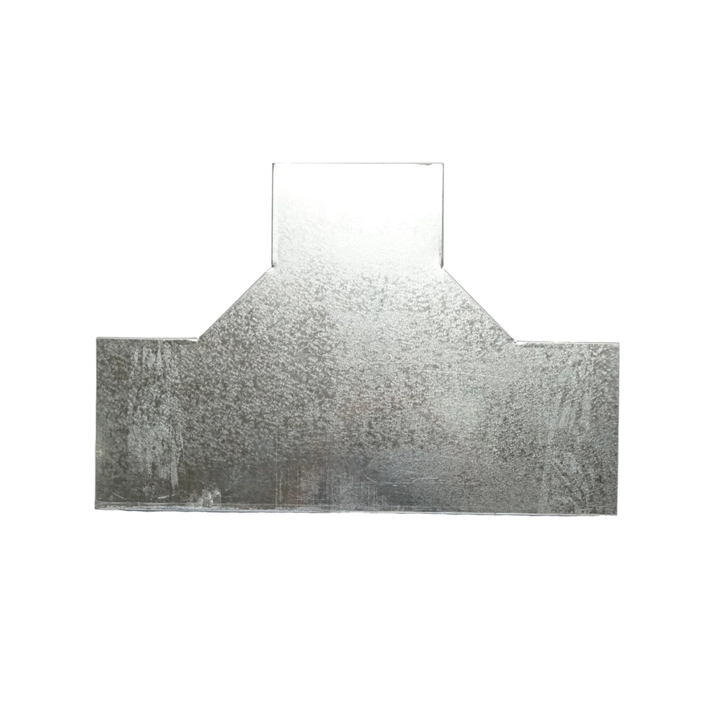 Derivazione a T orizzontale in acciaio zincato per grondaia 100x200mm
