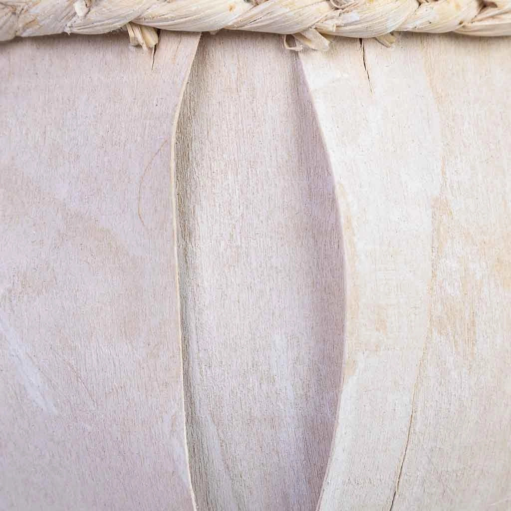Cesto tondo in legno bianco 16x16x15h cm