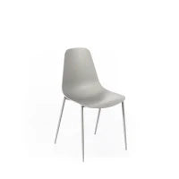 E-STYLO Sedia in polipropilene grigio chiaro e gambe in metallo grigio chiaro, 49cm X 48.5cm H. 88cm.
