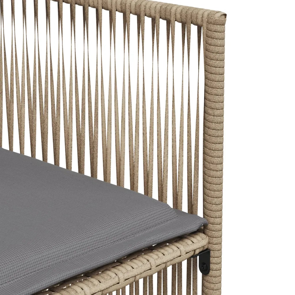 Set da Pranzo da Giardino 7 pz | Set Salotto da Giardino con Cuscini Beige in Polyrattan