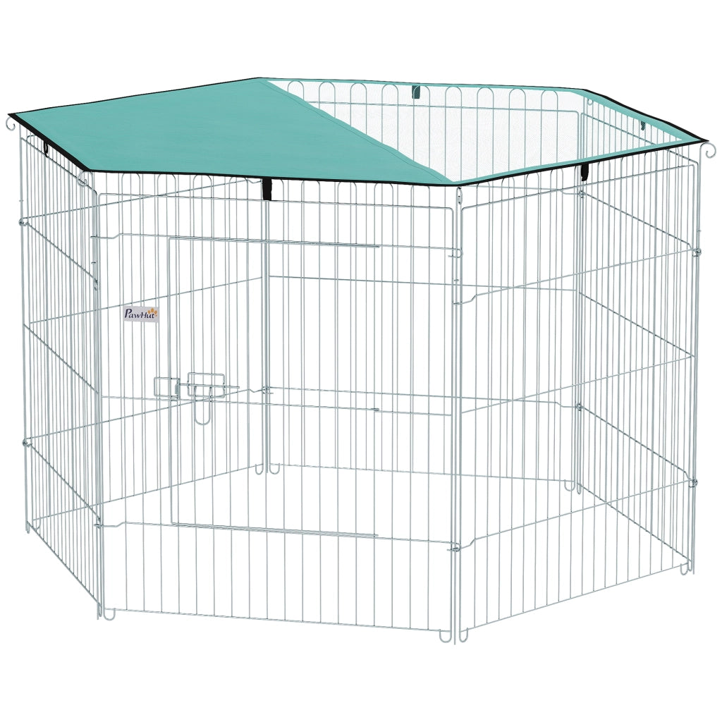 Recinto per Cani ¨C zephmum ¨C Verde 6 Pannelli con Porta 76H cm
