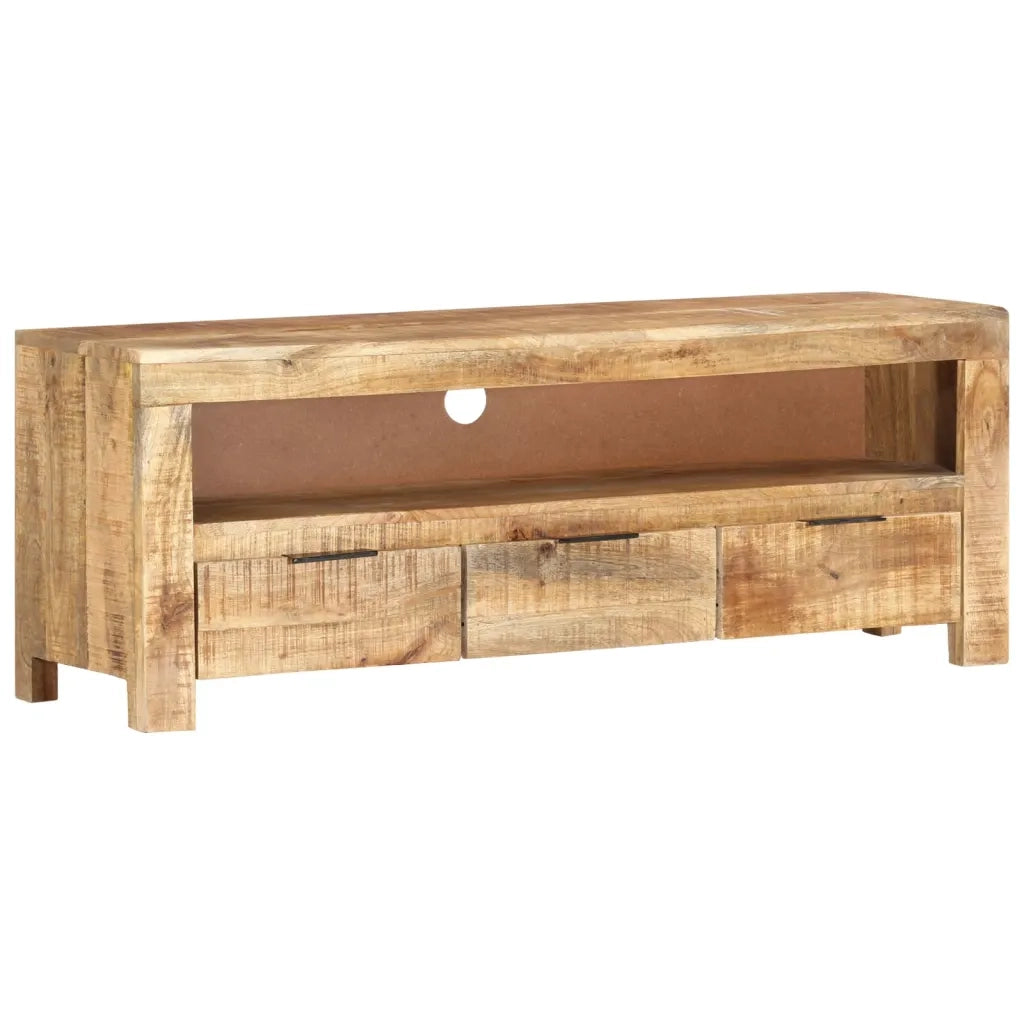 Mobile Porta TV 110x30x40 cm in Legno di Mango Grezzo